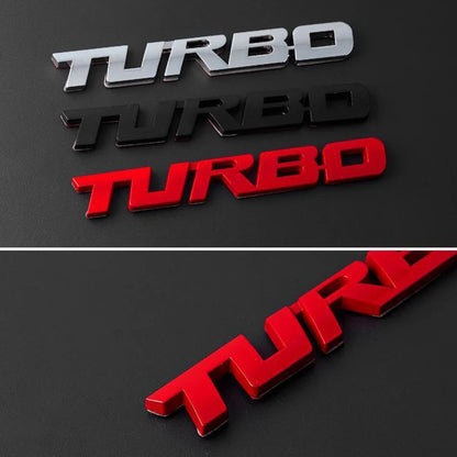 3D Turbocharged Metal Badge