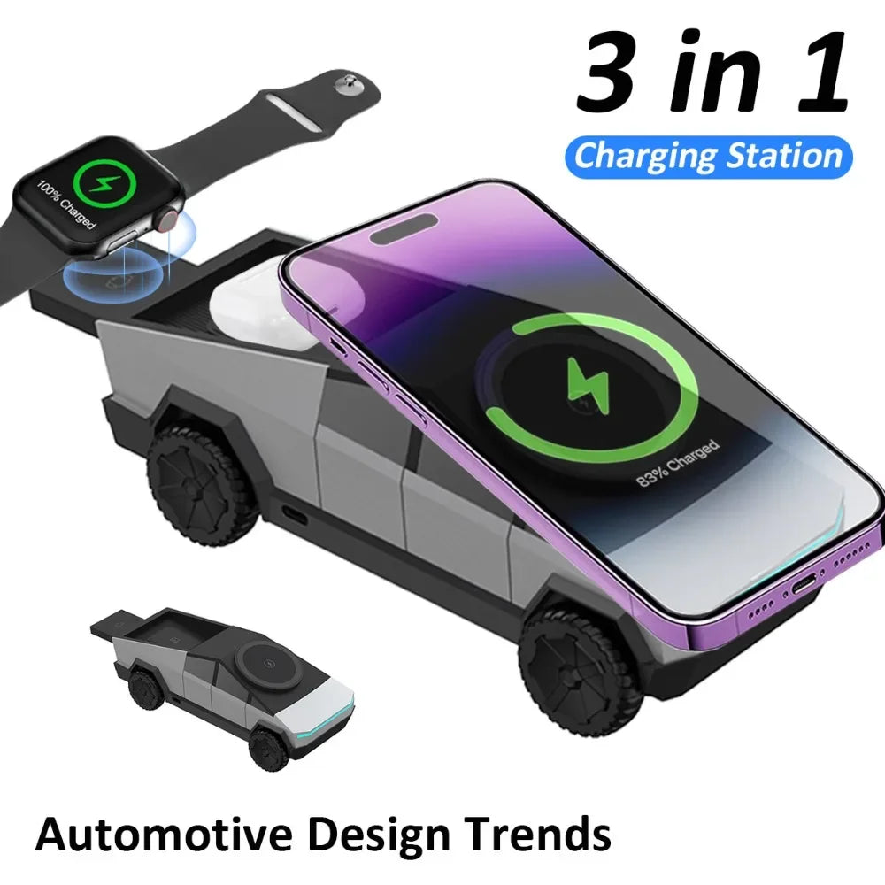 Cybertruck 3-in-1 MagSafe Fast Wireless Charger