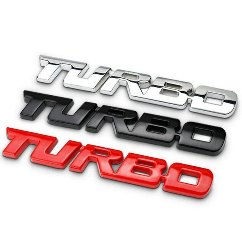 3D Turbocharged Metal Badge