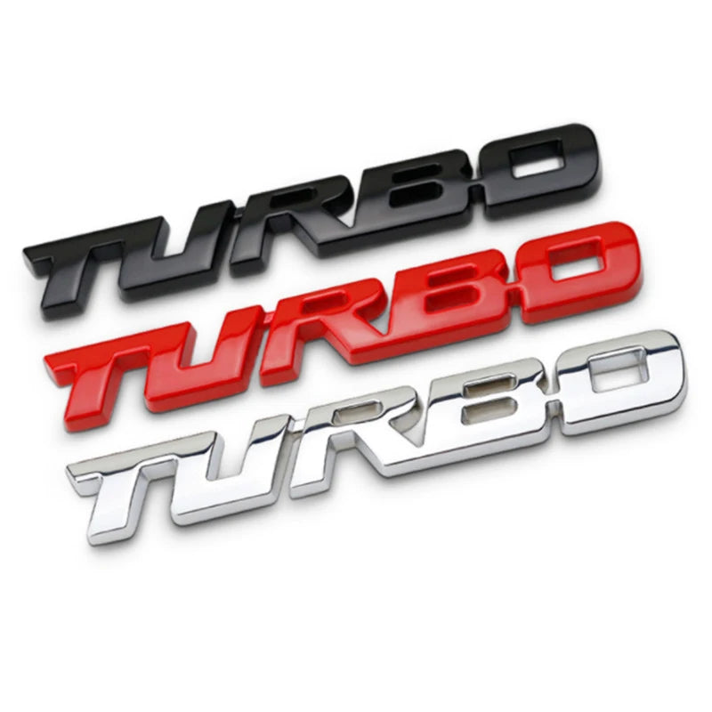 3D Turbocharged Metal Badge