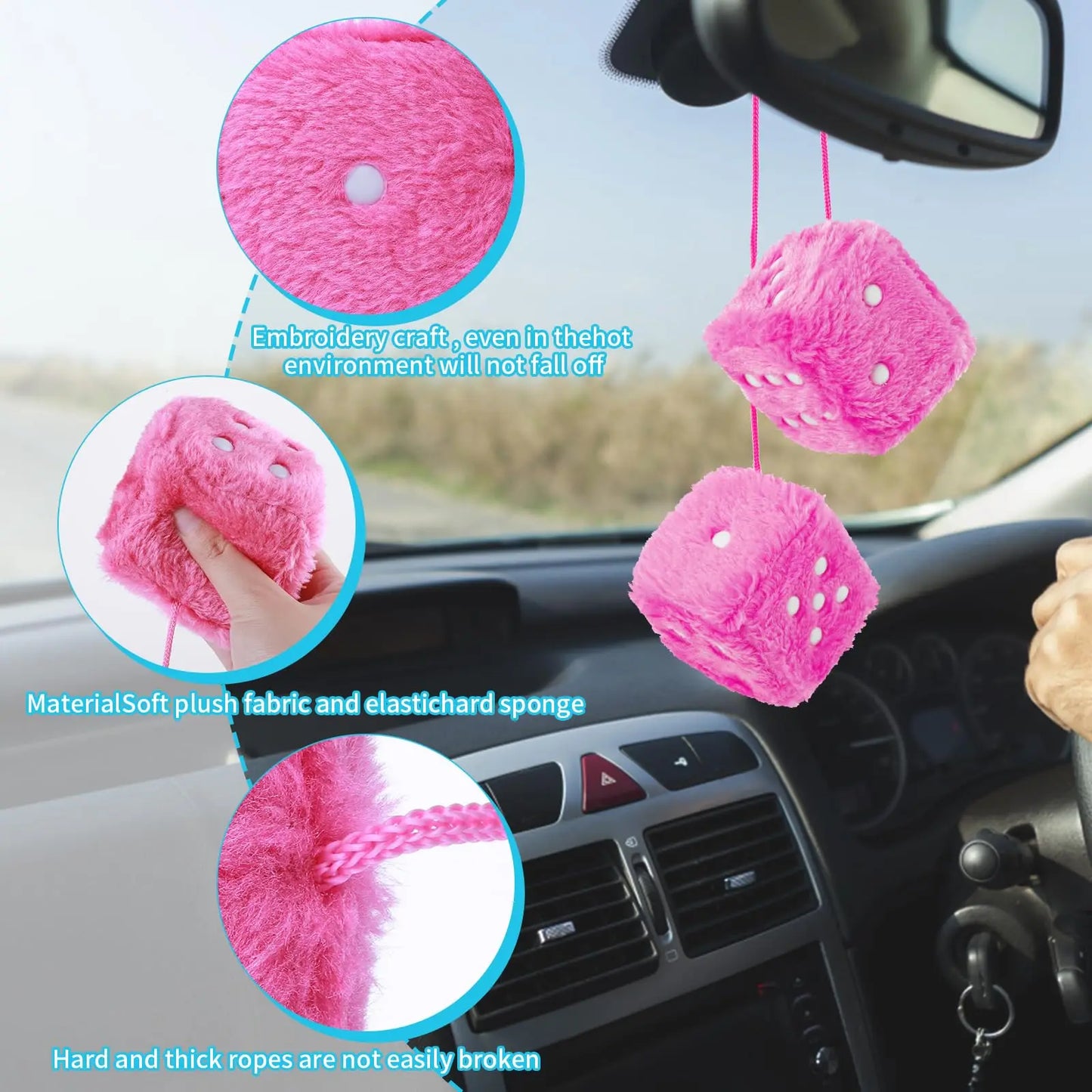 Fuzzy Dice for Car Mirror
