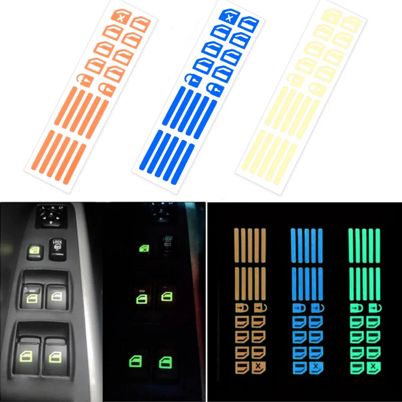 Car Window Button Luminous Sticker