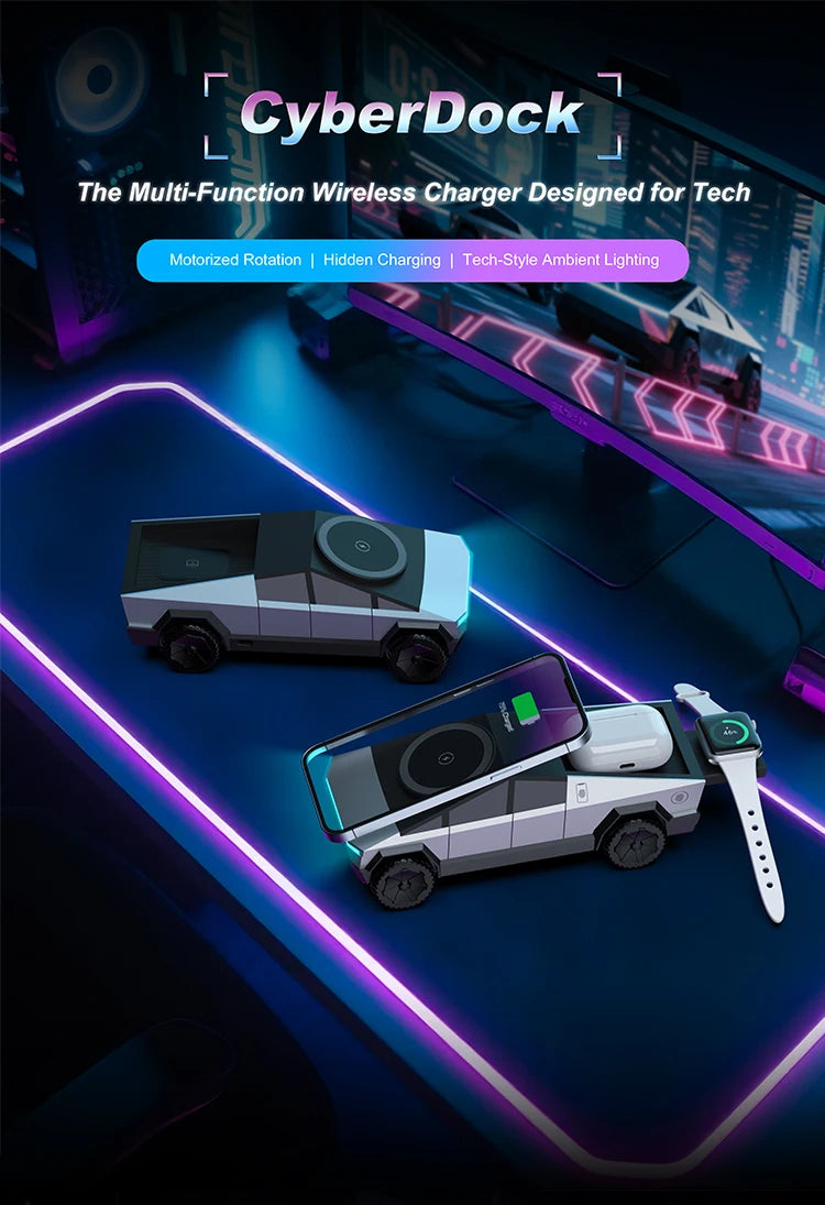 Cybertruck 3-in-1 MagSafe Fast Wireless Charger