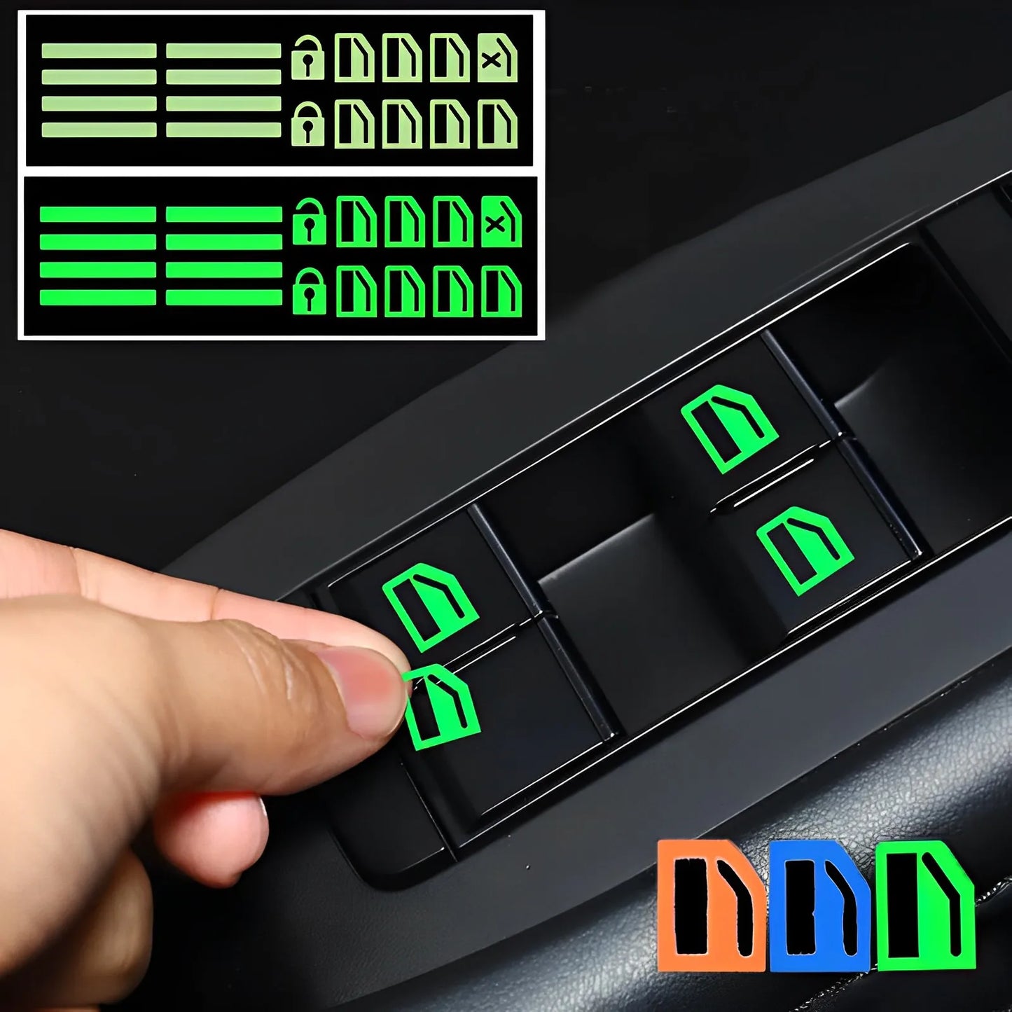 Car Window Button Luminous Sticker