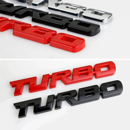 3D Turbocharged Metal Badge