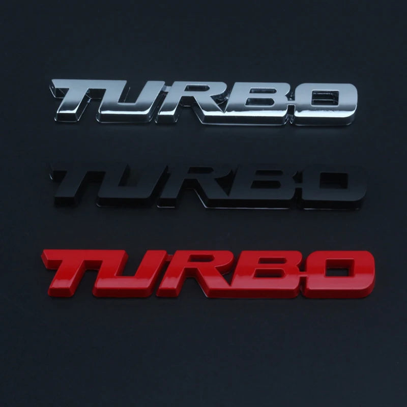 3D Turbocharged Metal Badge