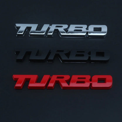 3D Turbocharged Metal Badge