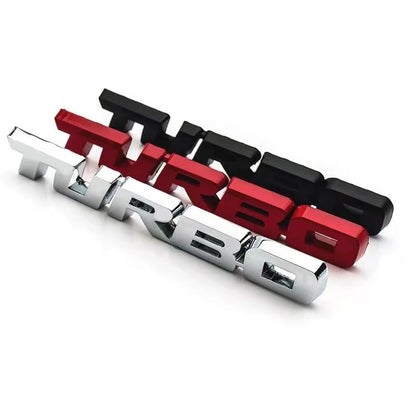 3D Turbocharged Metal Badge