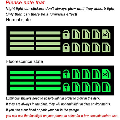 Car Window Button Luminous Sticker